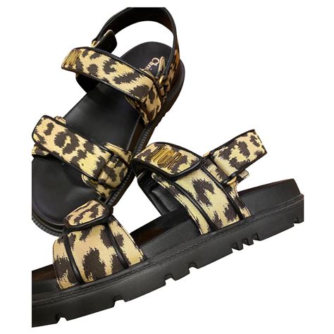 dior leopard slides|dior sandals for women.